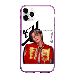 Чехол iPhone 11 Pro матовый Ateez Jeong Wooyoung, цвет: 3D-фиолетовый