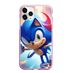 Чехол iPhone 11 Pro матовый Sonic 1, цвет: 3D-розовый