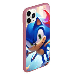 Чехол iPhone 11 Pro матовый Sonic 1, цвет: 3D-малиновый — фото 2