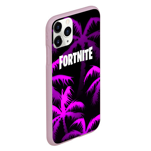 Чехол iPhone 11 Pro матовый Fortnite тропики / 3D-Розовый – фото 2