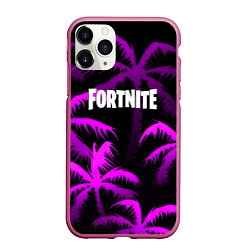 Чехол iPhone 11 Pro матовый Fortnite тропики, цвет: 3D-малиновый