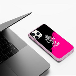 Чехол iPhone 11 Pro матовый Keep calm ask mum, цвет: 3D-розовый — фото 2