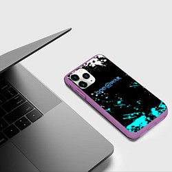 Чехол iPhone 11 Pro матовый God of war краски всплеск, цвет: 3D-фиолетовый — фото 2