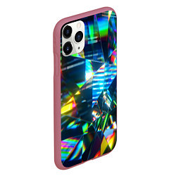 Чехол iPhone 11 Pro матовый Глитч эффект на стекле, цвет: 3D-малиновый — фото 2