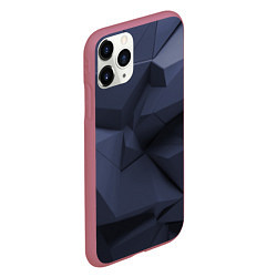 Чехол iPhone 11 Pro матовый Трехмерные плиты, цвет: 3D-малиновый — фото 2