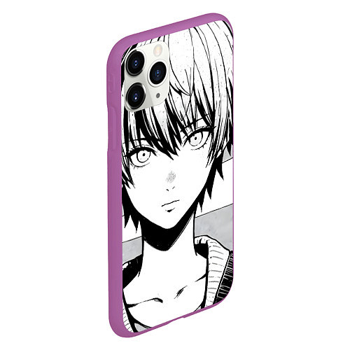 Чехол iPhone 11 Pro матовый A boy manga / 3D-Фиолетовый – фото 2