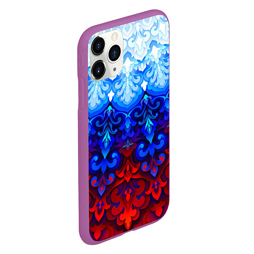 Чехол iPhone 11 Pro матовый Душа моя Россия 1 / 3D-Фиолетовый – фото 2