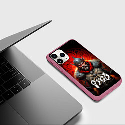 Чехол iPhone 11 Pro матовый Русь славянин, цвет: 3D-малиновый — фото 2