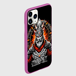 Чехол iPhone 11 Pro матовый Страха нет славянин, цвет: 3D-фиолетовый — фото 2