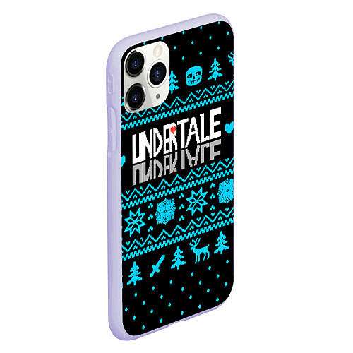 Чехол iPhone 11 Pro матовый Undertale rpg winter / 3D-Светло-сиреневый – фото 2