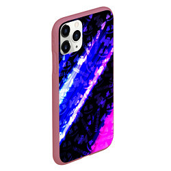 Чехол iPhone 11 Pro матовый Marshmello neon steel, цвет: 3D-малиновый — фото 2