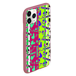 Чехол iPhone 11 Pro матовый Fortnite epic pattern, цвет: 3D-малиновый — фото 2