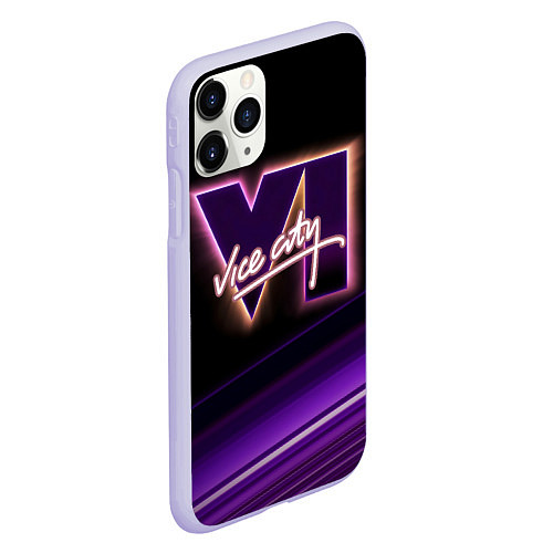 Чехол iPhone 11 Pro матовый GTA VI - Vice city / 3D-Светло-сиреневый – фото 2