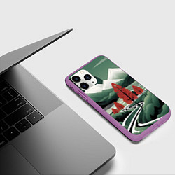 Чехол iPhone 11 Pro матовый Дорога на природу, цвет: 3D-фиолетовый — фото 2