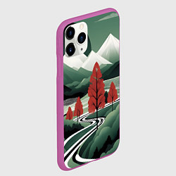 Чехол iPhone 11 Pro матовый Дорога на природу, цвет: 3D-фиолетовый — фото 2