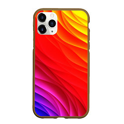 Чехол iPhone 11 Pro матовый Абстрактные волны текстура, цвет: 3D-коричневый