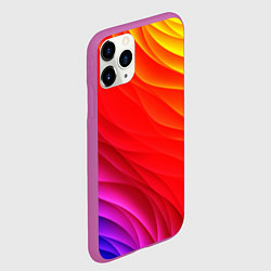 Чехол iPhone 11 Pro матовый Абстрактные волны текстура, цвет: 3D-фиолетовый — фото 2