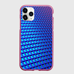 Чехол iPhone 11 Pro матовый Неоновая клетка текстура, цвет: 3D-малиновый