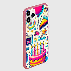 Чехол iPhone 11 Pro матовый Праздник 90х игры сладости и ностальгия, цвет: 3D-малиновый — фото 2