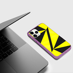 Чехол iPhone 11 Pro матовый Абстрактные стекло, цвет: 3D-фиолетовый — фото 2