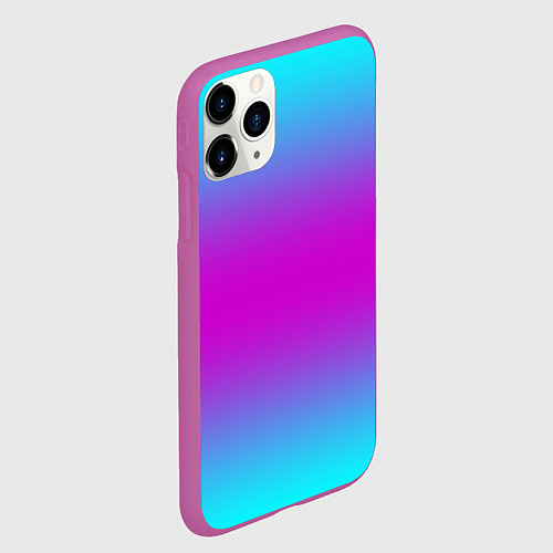 Чехол iPhone 11 Pro матовый Градиент неоновые цвета / 3D-Фиолетовый – фото 2