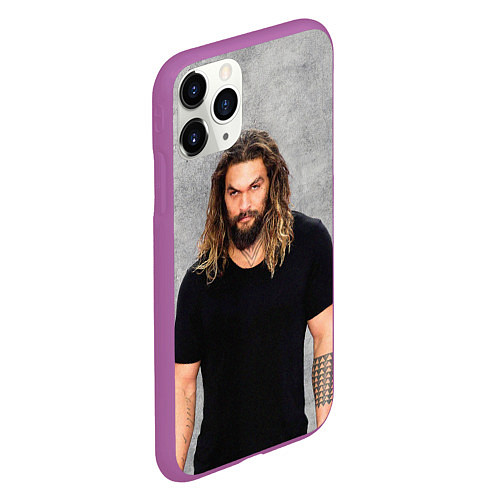 Чехол iPhone 11 Pro матовый Jason Momoa / 3D-Фиолетовый – фото 2