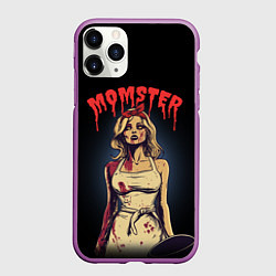 Чехол iPhone 11 Pro матовый Momster - vampire - на хэллоуин, цвет: 3D-фиолетовый