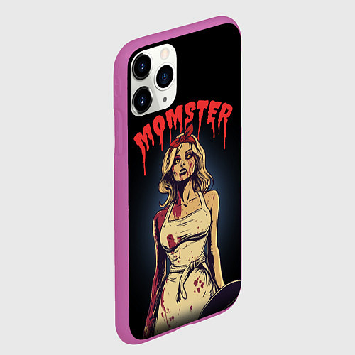 Чехол iPhone 11 Pro матовый Momster - vampire - на хэллоуин / 3D-Фиолетовый – фото 2