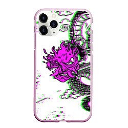 Чехол iPhone 11 Pro матовый Cyberpunk neon dragon, цвет: 3D-розовый