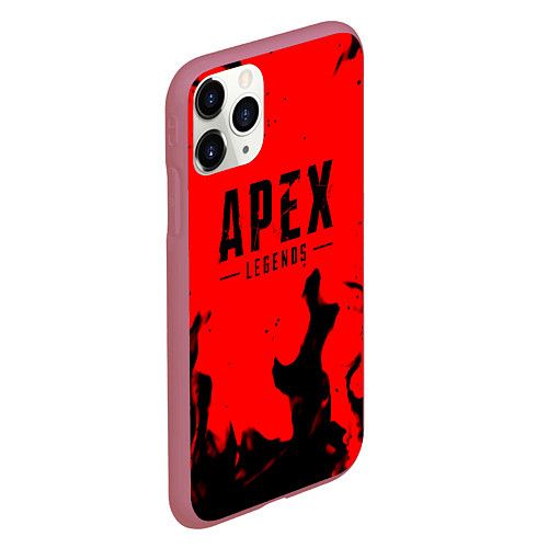 Чехол iPhone 11 Pro матовый Apex legends fire steel / 3D-Малиновый – фото 2