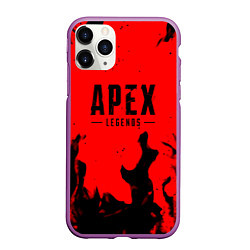 Чехол iPhone 11 Pro матовый Apex legends fire steel, цвет: 3D-фиолетовый