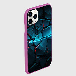 Чехол iPhone 11 Pro матовый Каменная стена текстура, цвет: 3D-фиолетовый — фото 2