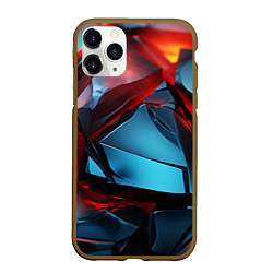 Чехол iPhone 11 Pro матовый Камни в красном освещении, цвет: 3D-коричневый