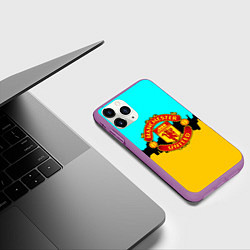 Чехол iPhone 11 Pro матовый Манчестер Юнайтед текстура, цвет: 3D-фиолетовый — фото 2