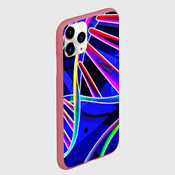 Чехол iPhone 11 Pro матовый Неоновые хромосомы, цвет: 3D-малиновый — фото 2