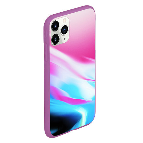 Чехол iPhone 11 Pro матовый Неоновые краски градиент / 3D-Фиолетовый – фото 2