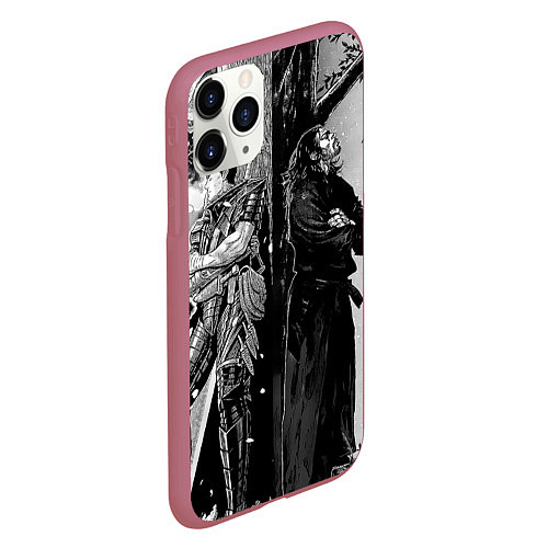 Чехол iPhone 11 Pro матовый Berserk and Miyamoto Musashi / 3D-Малиновый – фото 2