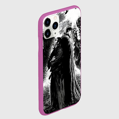 Чехол iPhone 11 Pro матовый Musashi Miyamoto And Berserk / 3D-Фиолетовый – фото 2