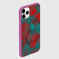 Чехол iPhone 11 Pro матовый Зелено-красный калейдоскоп, цвет: 3D-фиолетовый — фото 2