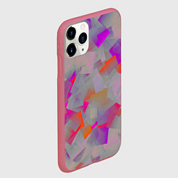Чехол iPhone 11 Pro матовый Розово-фиолетовые осколки, цвет: 3D-малиновый — фото 2