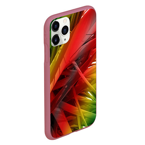 Чехол iPhone 11 Pro матовый Текстура шипы / 3D-Малиновый – фото 2