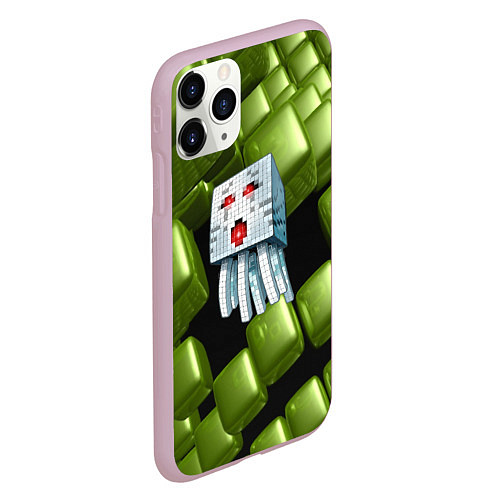 Чехол iPhone 11 Pro матовый Minecraft ghost / 3D-Розовый – фото 2