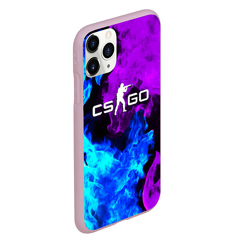 Чехол iPhone 11 Pro матовый CSGO neon flame / 3D-Розовый – фото 2