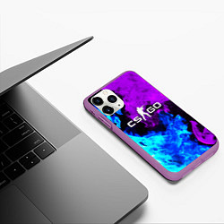 Чехол iPhone 11 Pro матовый CSGO neon flame, цвет: 3D-фиолетовый — фото 2