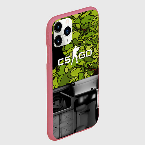 Чехол iPhone 11 Pro матовый Counter strike game skin / 3D-Малиновый – фото 2