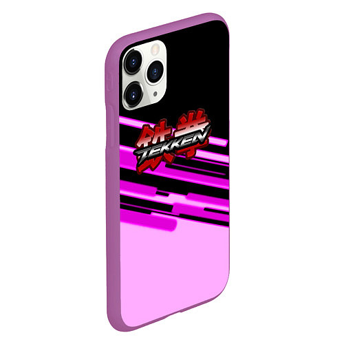 Чехол iPhone 11 Pro матовый Tekken pink line / 3D-Фиолетовый – фото 2