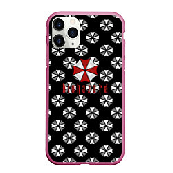 Чехол iPhone 11 Pro матовый Resident evil pattern umbrella, цвет: 3D-малиновый