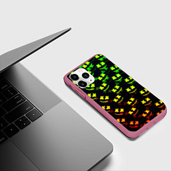 Чехол iPhone 11 Pro матовый Marshmello кислотный, цвет: 3D-малиновый — фото 2