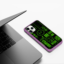 Чехол iPhone 11 Pro матовый Twenty one pilots neon, цвет: 3D-фиолетовый — фото 2