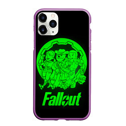 Чехол iPhone 11 Pro матовый Fallout - movie heroes, цвет: 3D-фиолетовый